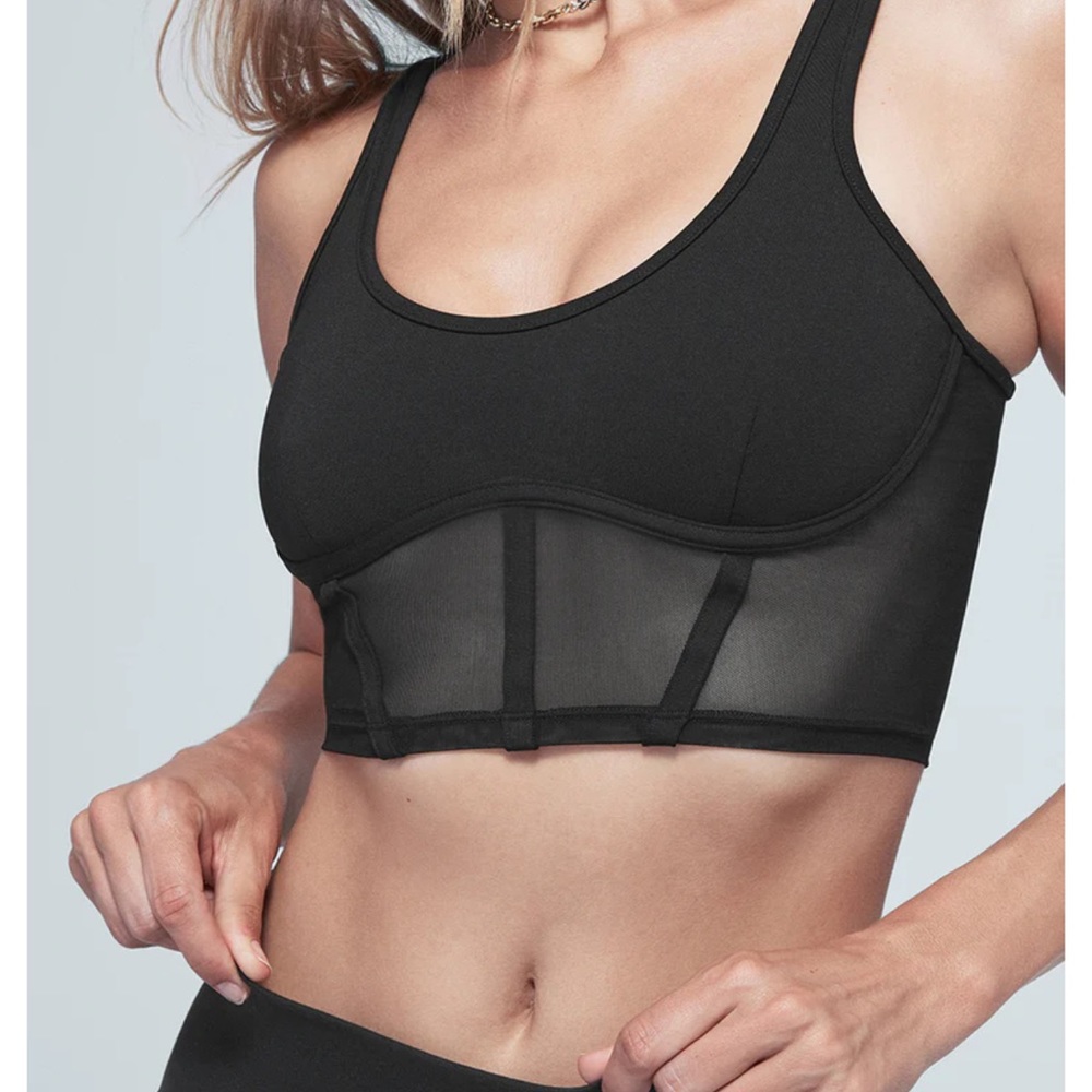 ALO Yoga Black Mesh Crop Top